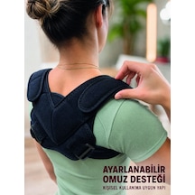 Klavikula Bandajı Köprücük Kemiği Destekli Dik Duruş Aparatı Ayarlanabilir Sırt Desteği - Lisinya Siyah