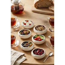 6'lı Set 7 Cm Mini Kase - Beyaz Porselen Kahvaltılık Sosluk, Reçellik Ve Çerezlik Beyaz - 902121156 Beyaz