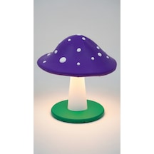 Dekoratif Mantar Gece Lambası - 3d Tasarım Estetik Oda Dekoru - Hediyelik Masa Lambası Mood Light Mor