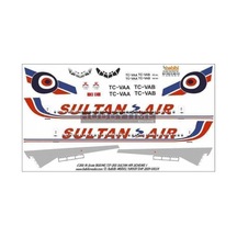 Babibi Dat01054 1/200 Ölçek, Sultan Air, Boeing 737-200, Dekal Çıkartma
