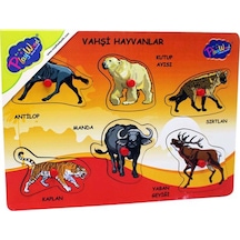 Playwood Ahşap Tutmalı Bultak Puzzle Vahşi Hayvanlar