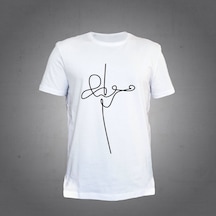 Herşey Nota Keman Beyaz Unisex Tshirt 001