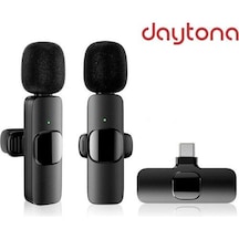 DAYTONA K9-T2 TYPE-C 2'Lİ YAKA MİKROFONU,KABLOSUZ