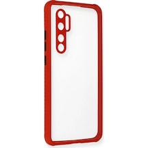 Newface Xiaomi Mi Note 10 Lite Kılıf Miami Şeffaf Silikon - Kırmızı