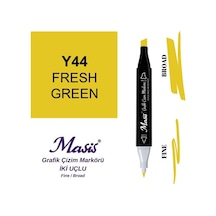 Çift Uçlu Marker Grafik Çizim Kalemi 44 Canlı Sarı