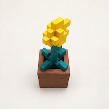 Piksel Gelincik Biblo - 3d Baskı, Minecraft Esintili Sarı