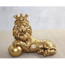 Polyester Dekoratif Taçlı Aslan Figürü Alk2575
