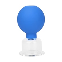 Silikon Vakumlu Cam Masaj Kupası Kuru Kupa No:1 Mavi