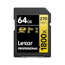 Lexar Sdxc Professional 64gb 1800x Uhs-ıi Altın Serisi, Sınıf 10,