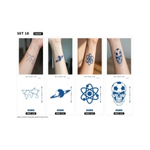 Minimal 5 Cm Yarı Kalıcı Geçici Dövme 4 Adet Birden Aylık Mini Set 20