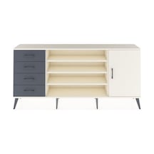 Arges Konsol 6 Raflı 4 Çekmeceli Tek Kapaklı 176x30x83 Aytaşı-aytaşı/antrasit Aytaşı/antrasit