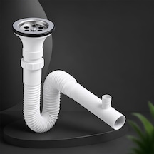 Çamaşır Çıkışlı Sifon, Lavabo Gider Sifonu, Çamaşır Ve Bulaşık Makinesi Bağlantılı Lavabo Sifon
