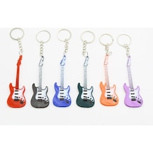 Diyez Müzik Siyah Manyetikli Mor-beyaz Elektro Gitar Anahtarlık