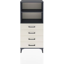 Arges Dolap 2 Raflı 4 Çekmeceli 60x30x134 Antrasit-aytaşı Antrasit