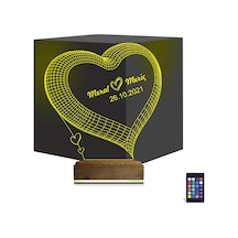 Luvivia Kalp Sevgiliye Hediye Kişiye Özel 3d Lamba - Masa Gece Lambası V9