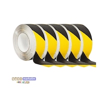 5 Adet Merdiven Ve Zemin Kaydırmaz Bant 50mm X 25metre Sarı Siyah