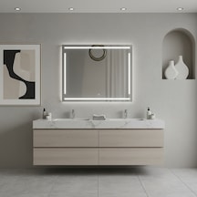 60x80 Cm Luna Frame Led Banyo Aynası Dokunmatik Dimmerli - Beyaz Işık 6500k Beyaz