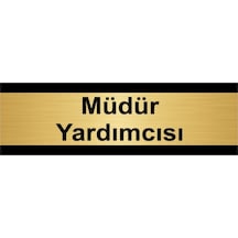 Müdür Yardımcısı 10x20cm Altın Renk Metal Yönlendirme Levhası