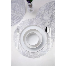 Digithome Acar 6 Lı Amerikan Servisi Supla Yuvarlak Gümüş 38 Cm Acr-283 C320.033 Gümüş