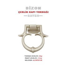 Bizon Saten Alüminyum Çelik Kapı Tokmağı Tak Tak 1 Adet
