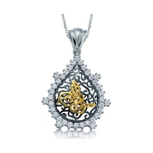 Gümüş Taşlı Tuğra Kadın Kolye (551163690)