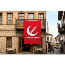 Yeniden Refah Partisi Bayrağı 140gr Premium Raşel Kumaş 300x450cm Diğer