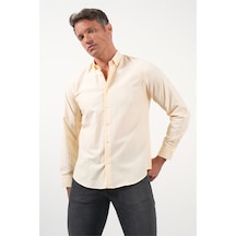 İmza Turuncu Düğmeli Yaka Uzun Kol Slim Fit Pamuklu Gömlek 1004260236 K.turuncu