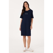 U.S. Polo Assn. Kadın Lacivert Bisiklet Yaka Mini Boy Örme Elbise 50306431-VR033