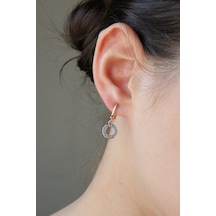 Kadın Zirkon Taşlı Rose Gümüş Küpe K015501 Rose Gold