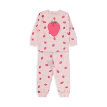 Civil Girls Çilek Desenli 2-5 Yaş Pijama Takımı - Pudra