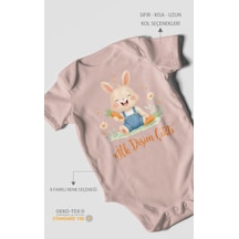 Morivokids İlk Dişim Çıktı Kısa Kollu Bebek Body %100 Pamuk Zbn119-kk Pastel Pembe