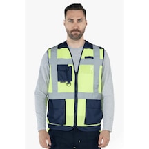 Fileli Mühendis İkaz Yeleği Reflektörlü Fosforlu