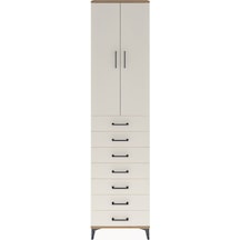 Arges Dolap 3 Raflı 7 Çekmeceli 2 Kapaklı 60x30x243 Çam-aytaşı Çam