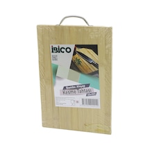 Lunaev 22x32 X 1.7 Cm Lux Ahşap Bambu Kesim Panosu - Kesme Tahtası Metal Kulplu 25 X 35