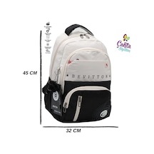 Suya Dayanıklı Okul Çantası Siyah Bej Bej - Siyah Bej - Siyah