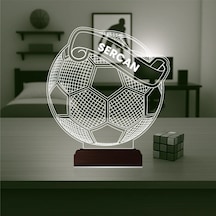 Luvivia Futbolcu Hediye Futbol Topu Kişiye Özel 3d Lamba - Masa Gece Lambası