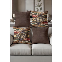 Dijital Baskılı Yumuşak Dokulu 4 Lü Kırlent Kılıfı Takımı 43x43 Cm Krl0085 Renkli