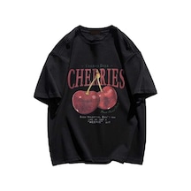 Startmore Red Cherries Baskılı Oversize Unisex Siyah Startmore Red Cherries Baskılı Oversize Unisex Siyah