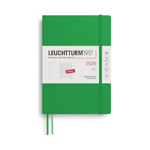 Leuchtturm1917 Orta Boy A5 12 Aylık Ajanda Ve Not Defteri Çizgili 2026 Yumuşak Kapak, İngilizce, Bahar Yaprağı Açık Gri
