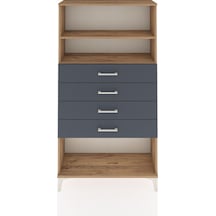 Arges Dolap 2 Raflı 4 Çekmeceli 88x30x163 Çam-antrasit Çam