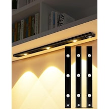 40cm Harekete Duyarlı Led İnsan Vücudu Sensörlü Usb Sarj Taşınabilir Kablosuz Mutfak Elbise Dol 3 Adet 40cm