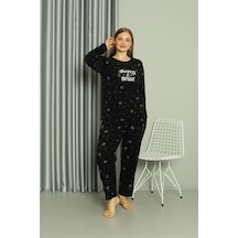 Akbeniz Welsoft Polar Kadın Büyük Beden Pijama Takımı 808043 - 3xl Siyah