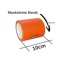 Maskeleme Kağıt Bant Geniş Taban Bandı 100mmx20mt Turuncu