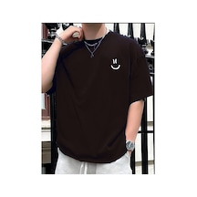 Medinenur Gülen Yüz Baskı Unisex T-shirt Siyah