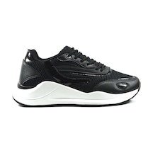 Flet 119 Siyah Bağlı Yüksek Taban Kadın Sneaker Spor Ayakkabı Siyah