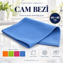 40x40 Baklava Desenli Cam Bezi İz Bırakmayan Mikrofiber Temizlik Bezi Gri