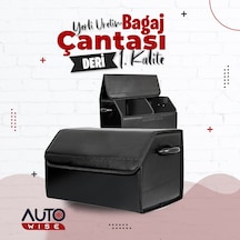 Oto Deri Bagaj Organizer Deri Bagaj Çantası Araç Bagaj Düzenleyici Siyah Deri
