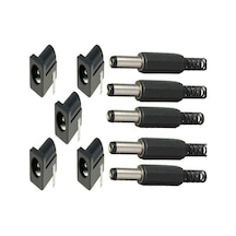 Karledd 5 Set Jak Fiş+Dc Şase Güc Kaynagi Soketi 2,5Mm Erkek Dişi