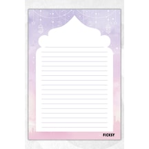 A5 İslam Bloknot Çizgili Defter - 50 Yaprak - Memopad - Notepad - Not Defteri - Not Kağıdı Mor Mor