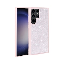 Zore Galaxy S23 Ultra Uyumlu Parlak Taşlı Tasarım Nvth Ston Kılıf-pembe